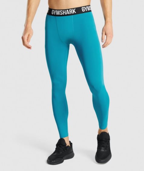 Legginsy Gymshark Element Baselayer Męskie Turkusowe | PL 037UZV